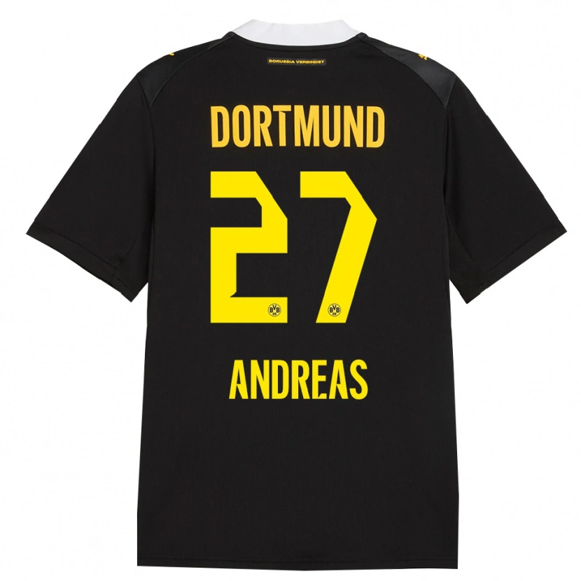 Danxen Mujer Camiseta Kuno Andreas #27 Negro Rojo Amarillo 2ª Equipación 2026/27 La Camisa
