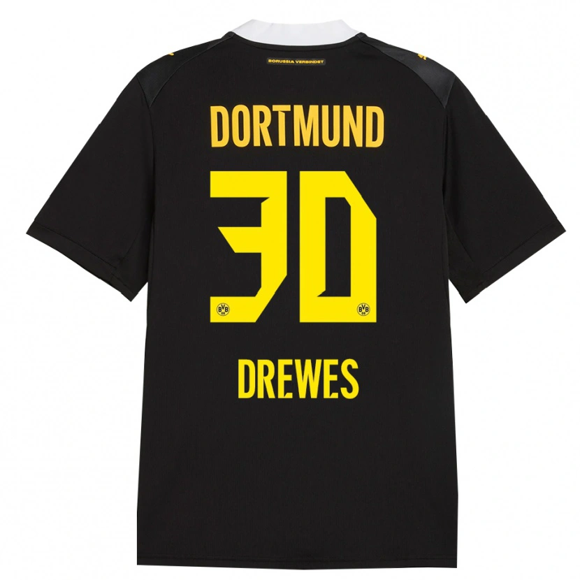 Danxen Mujer Camiseta Patrick Drewes #30 Negro Rojo Amarillo 2ª Equipación 2026/27 La Camisa