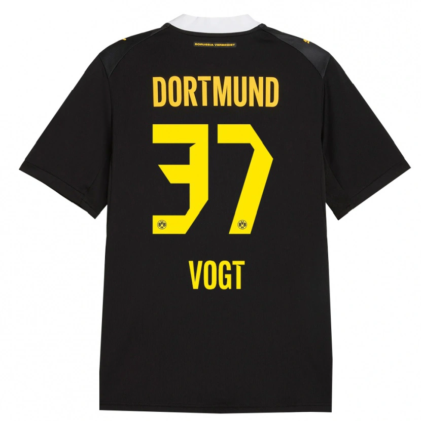 Danxen Mujer Camiseta Levin Vogt #37 Negro Rojo Amarillo 2ª Equipación 2026/27 La Camisa