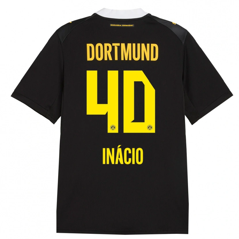 Danxen Mujer Camiseta Samuele Inácio #40 Negro Rojo Amarillo 2ª Equipación 2026/27 La Camisa