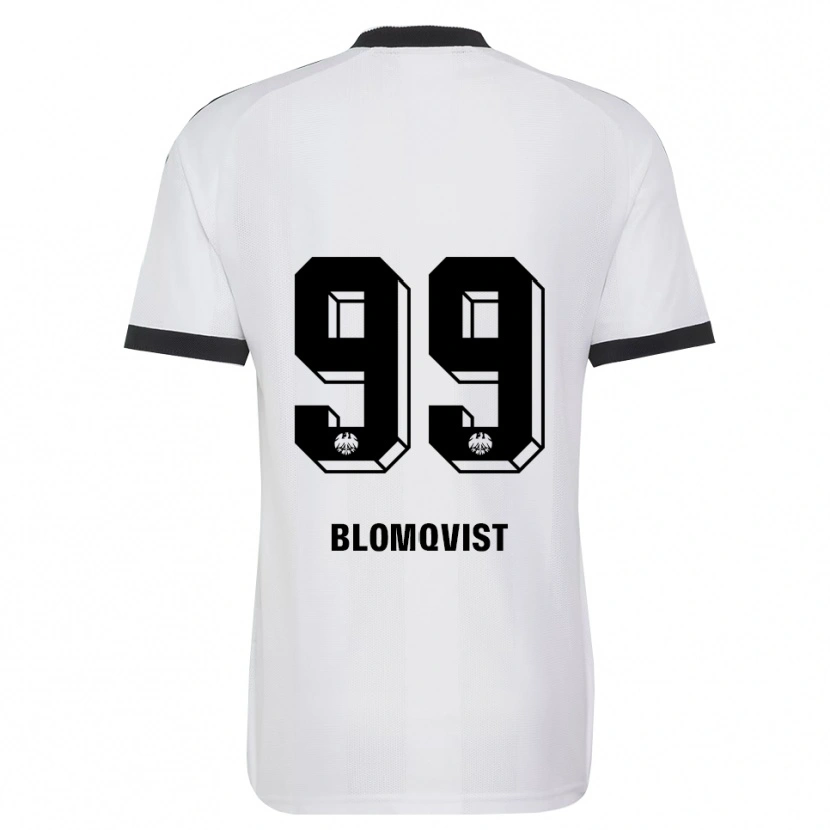Danxen Mujer Camiseta Rebecka Blomqvist #99 Blanco Negro 2ª Equipación 2026/27 La Camisa