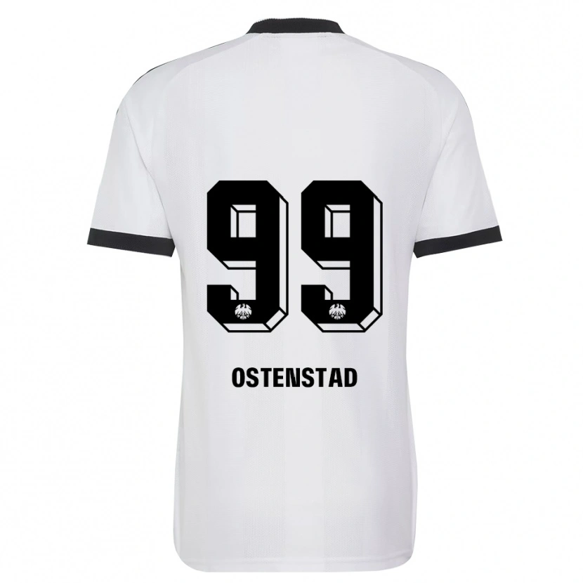 Danxen Mujer Camiseta Marthine Østenstad #99 Blanco Negro 2ª Equipación 2026/27 La Camisa
