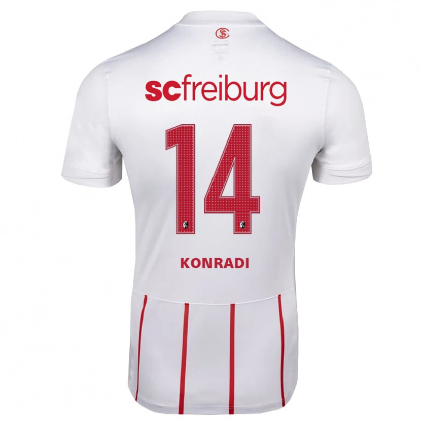 Danxen Mujer Camiseta Lennart Konradi #14 Blanco Rojo Amarillo 2ª Equipación 2026/27 La Camisa