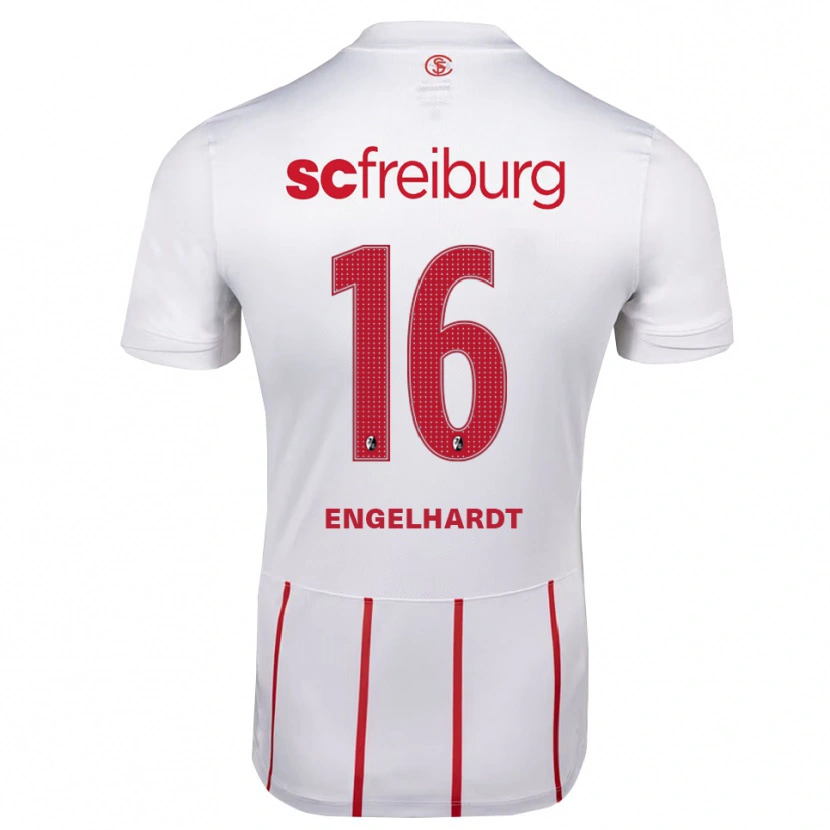 Danxen Mujer Camiseta Yannik Engelhardt #16 Blanco Rojo Amarillo 2ª Equipación 2026/27 La Camisa