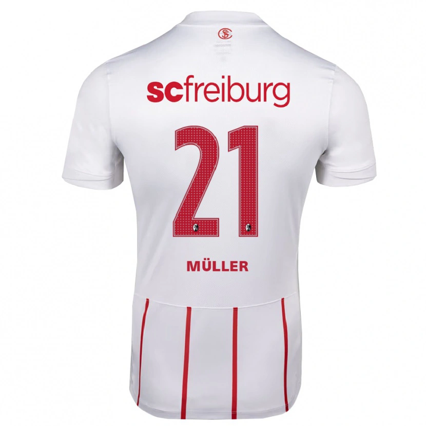 Danxen Mujer Camiseta Florian Müller #21 Blanco Rojo Amarillo 2ª Equipación 2026/27 La Camisa