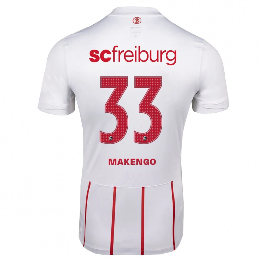Danxen Mujer Camiseta Jordy Makengo #33 Blanco Rojo Amarillo 2ª Equipación 2026/27 La Camisa
