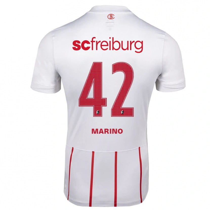 Danxen Mujer Camiseta Luca Marino #42 Blanco Rojo Amarillo 2ª Equipación 2026/27 La Camisa