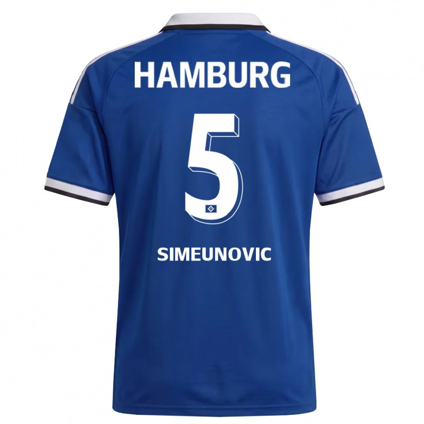 Danxen Mujer Camiseta Denis Simeunovic #5 Blanco Azul 2ª Equipación 2026/27 La Camisa
