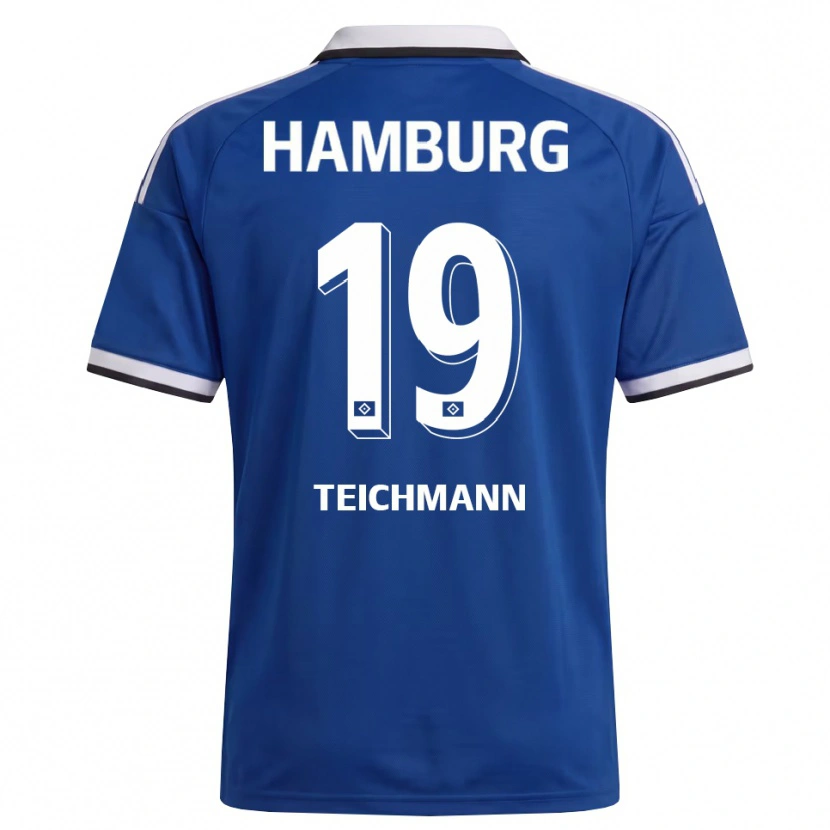 Danxen Mujer Camiseta Mats Teichmann #19 Blanco Azul 2ª Equipación 2026/27 La Camisa