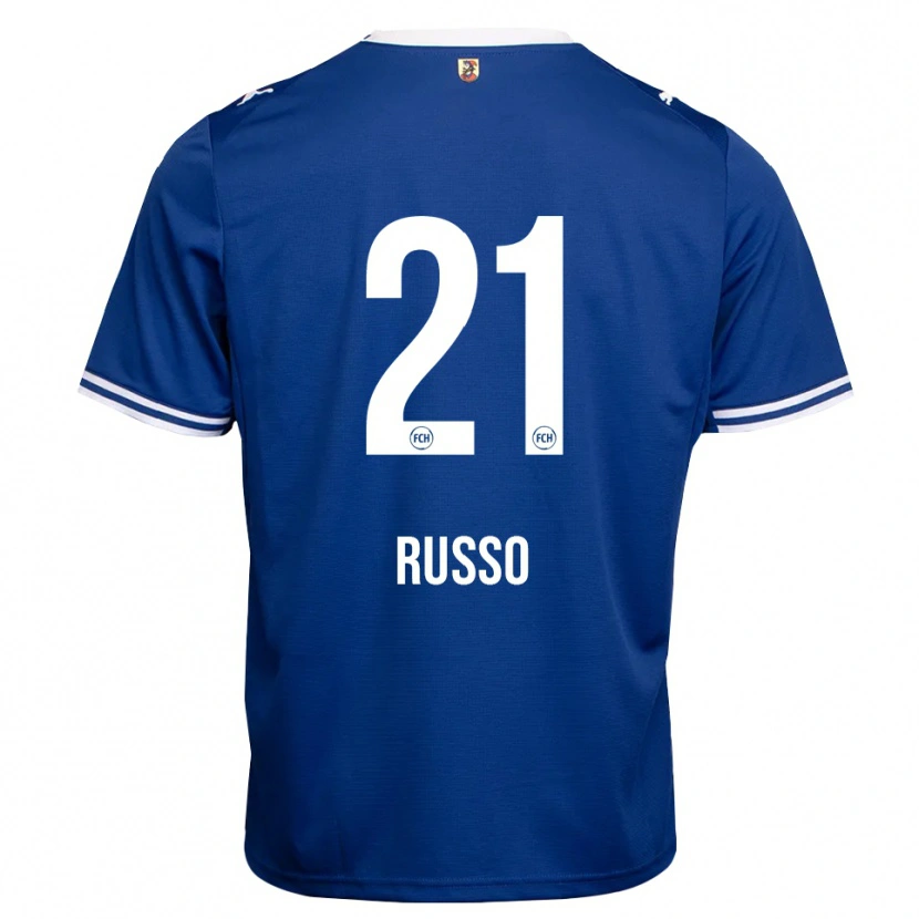 Danxen Mujer Camiseta Gianluca Russo #21 Azul Real Blanco 2ª Equipación 2026/27 La Camisa