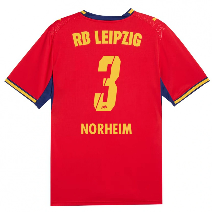 Danxen Mujer Camiseta Andrea Norheim #3 Azul Real Rojo Amarillo 2ª Equipación 2026/27 La Camisa