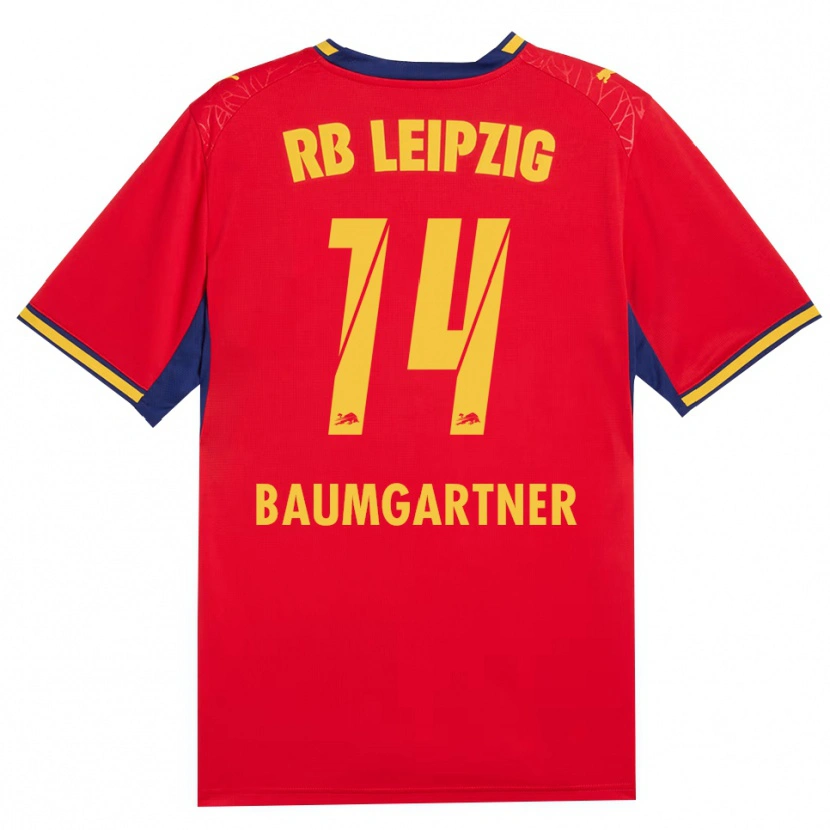 Danxen Mujer Camiseta Christoph Baumgartner #14 Azul Real Rojo Amarillo 2ª Equipación 2026/27 La Camisa