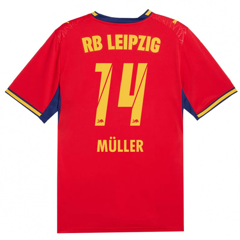 Danxen Mujer Camiseta Hannes Müller #14 Azul Real Rojo Amarillo 2ª Equipación 2026/27 La Camisa