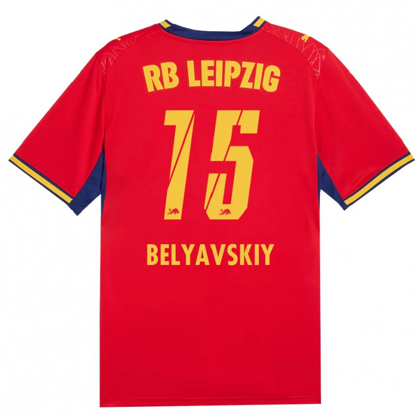 Danxen Mujer Camiseta David Belyavskiy #15 Azul Real Rojo Amarillo 2ª Equipación 2026/27 La Camisa