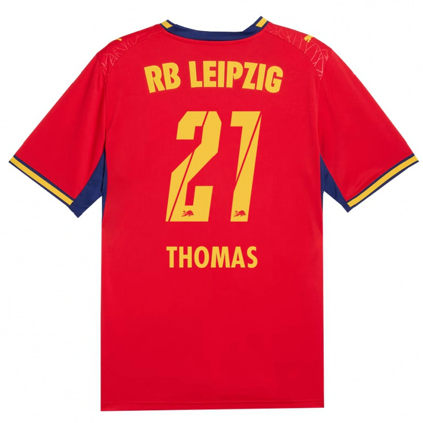 Danxen Mujer Camiseta Ayodele Thomas #21 Azul Real Rojo Amarillo 2ª Equipación 2026/27 La Camisa