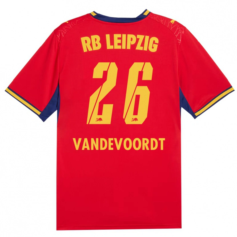 Danxen Mujer Camiseta Maarten Vandevoordt #26 Azul Real Rojo Amarillo 2ª Equipación 2026/27 La Camisa