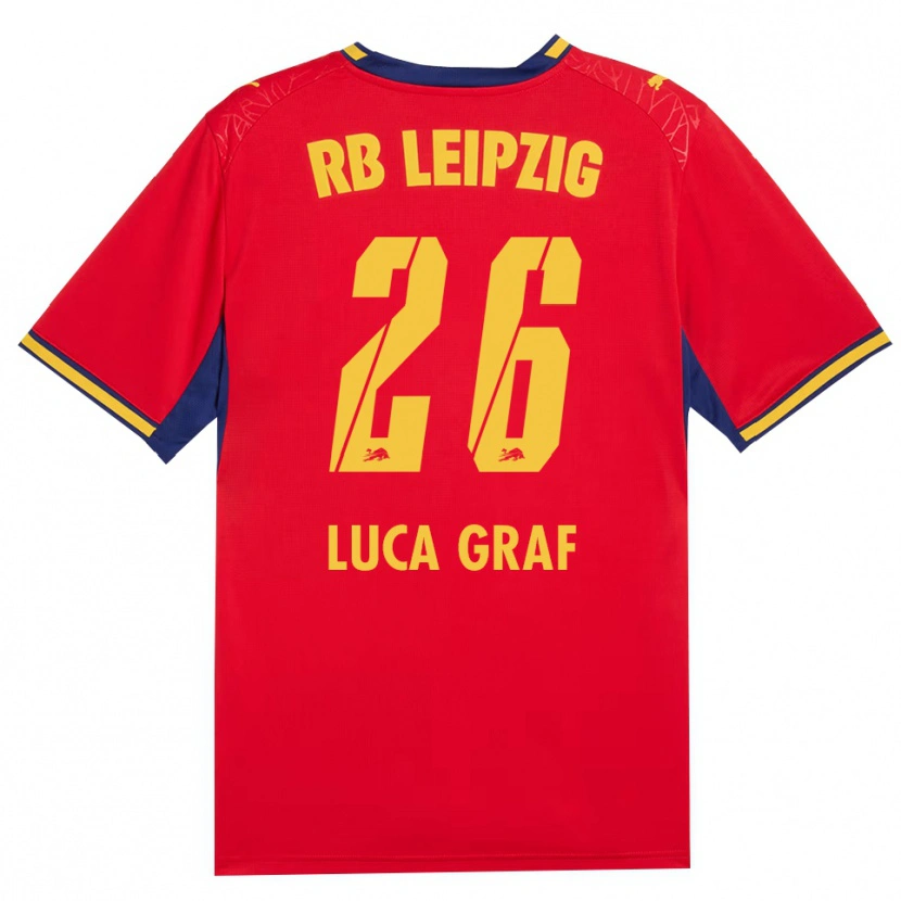 Danxen Mujer Camiseta Luca Marie Graf #26 Azul Real Rojo Amarillo 2ª Equipación 2026/27 La Camisa