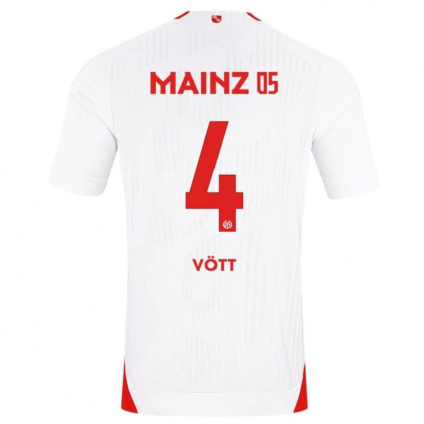 Danxen Mujer Camiseta Jakob Vött #4 Blanco Rojo Amarillo 2ª Equipación 2026/27 La Camisa
