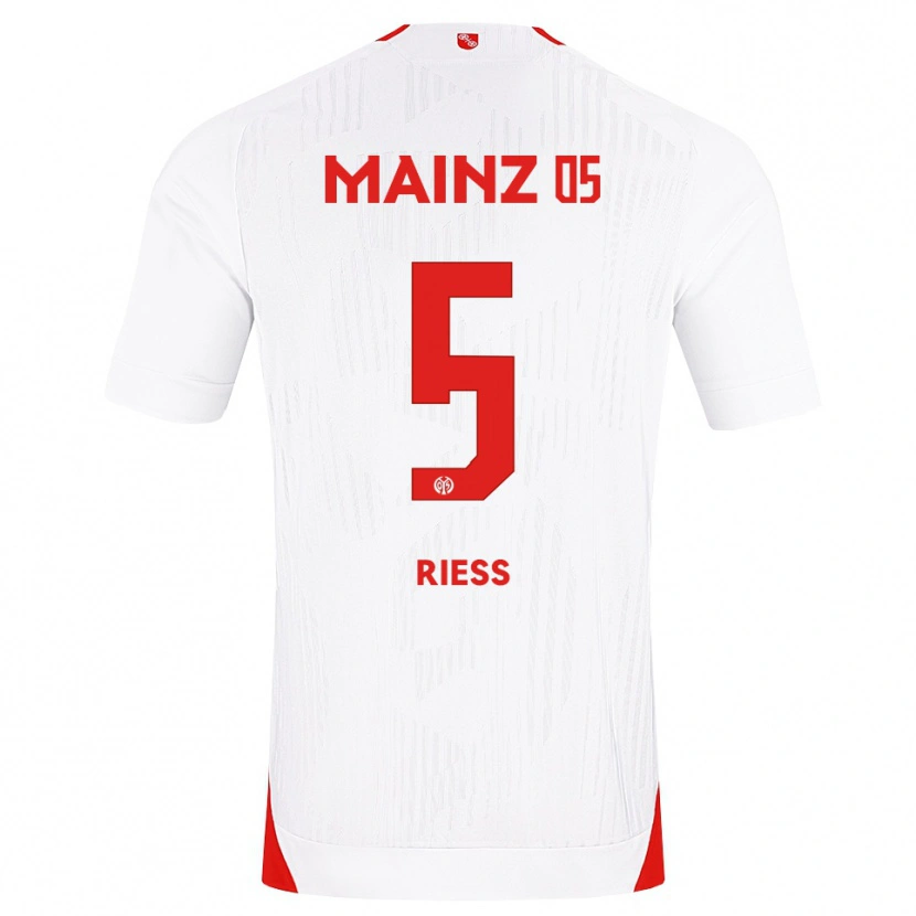 Danxen Mujer Camiseta Fabian Rieß #5 Blanco Rojo Amarillo 2ª Equipación 2026/27 La Camisa