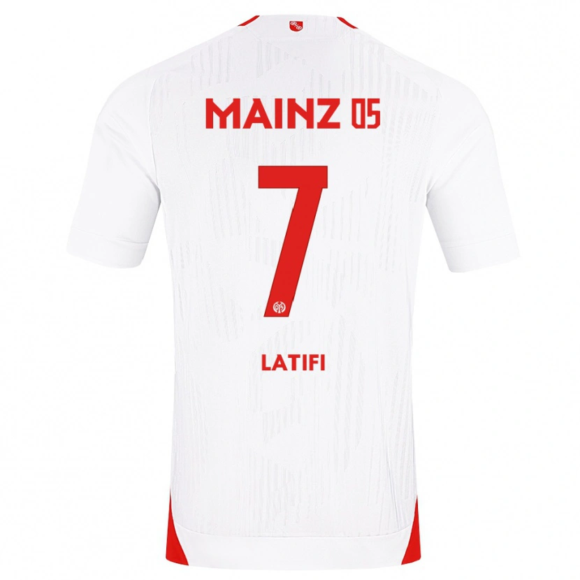 Danxen Mujer Camiseta Artan Latifi #7 Blanco Rojo Amarillo 2ª Equipación 2026/27 La Camisa