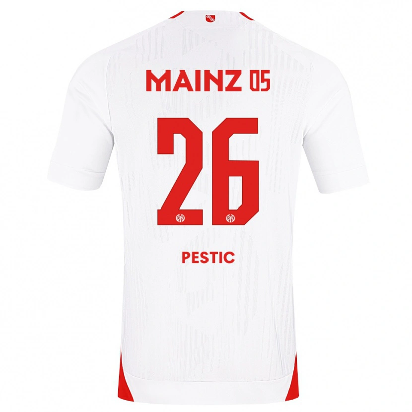 Danxen Mujer Camiseta Dominik Pestic #26 Blanco Rojo Amarillo 2ª Equipación 2026/27 La Camisa