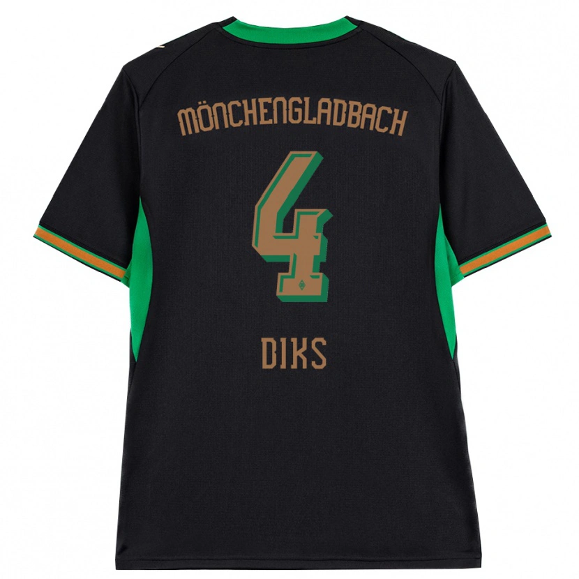 Danxen Mujer Camiseta Kevin Diks #4 Negro Naranja Verde Marrón 2ª Equipación 2026/27 La Camisa