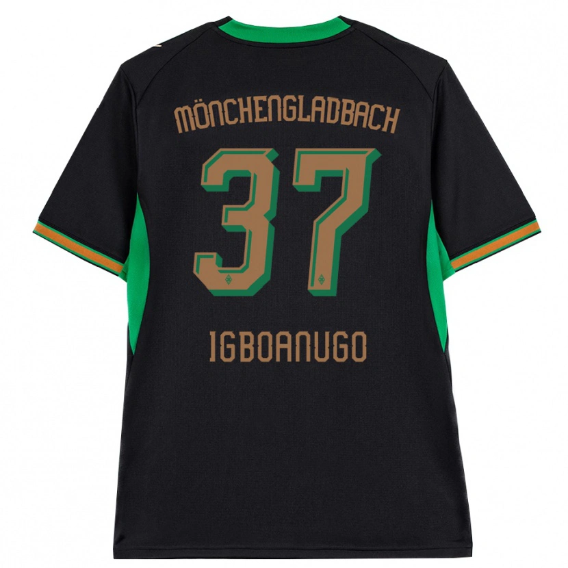 Danxen Mujer Camiseta David Igboanugo #37 Negro Naranja Verde Marrón 2ª Equipación 2026/27 La Camisa