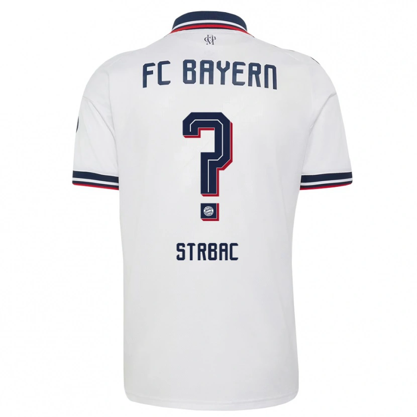 Danxen Mujer Camiseta Dominik Strbac #0 Gris Blanco Rojo 2ª Equipación 2026/27 La Camisa