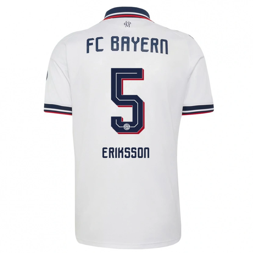 Danxen Mujer Camiseta Magdalena Eriksson #5 Gris Blanco Rojo 2ª Equipación 2026/27 La Camisa