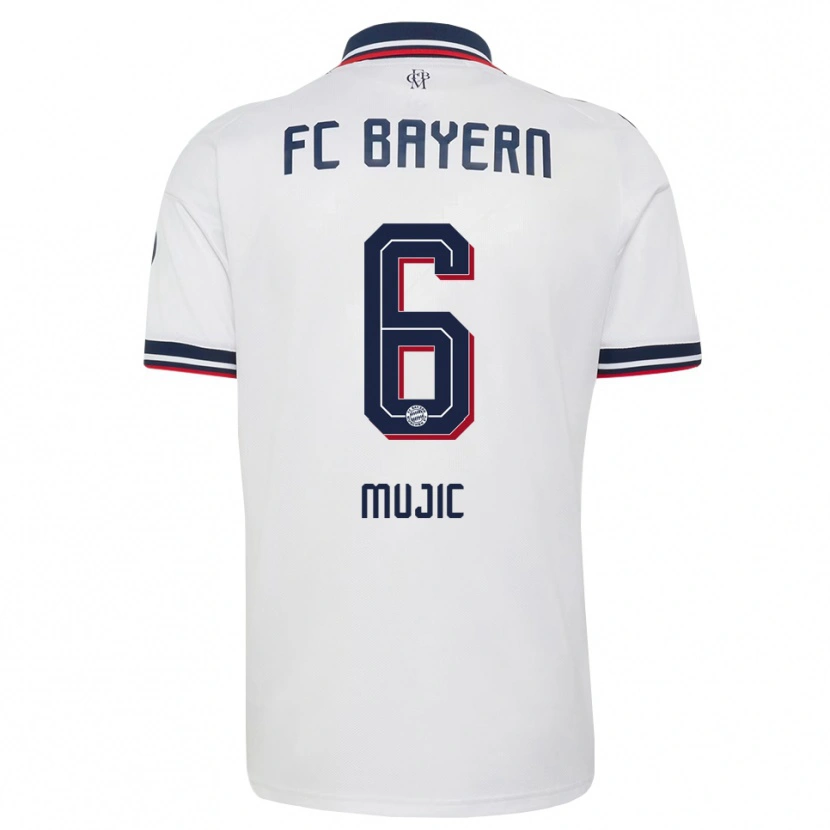 Danxen Mujer Camiseta Tarik Mujic #6 Gris Blanco Rojo 2ª Equipación 2026/27 La Camisa