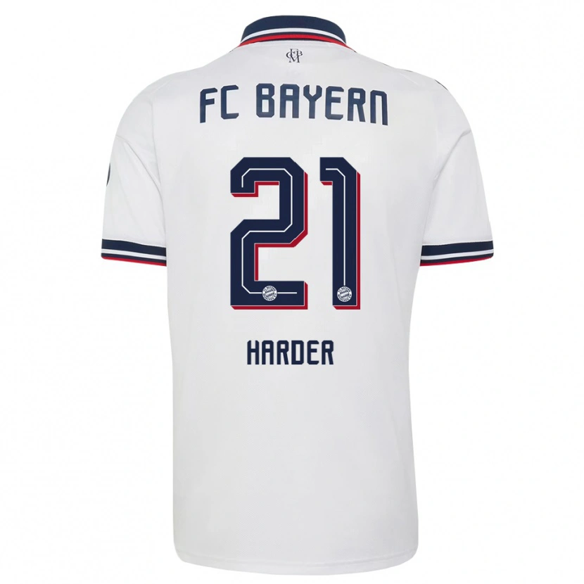 Danxen Mujer Camiseta Pernille Harder #21 Gris Blanco Rojo 2ª Equipación 2026/27 La Camisa
