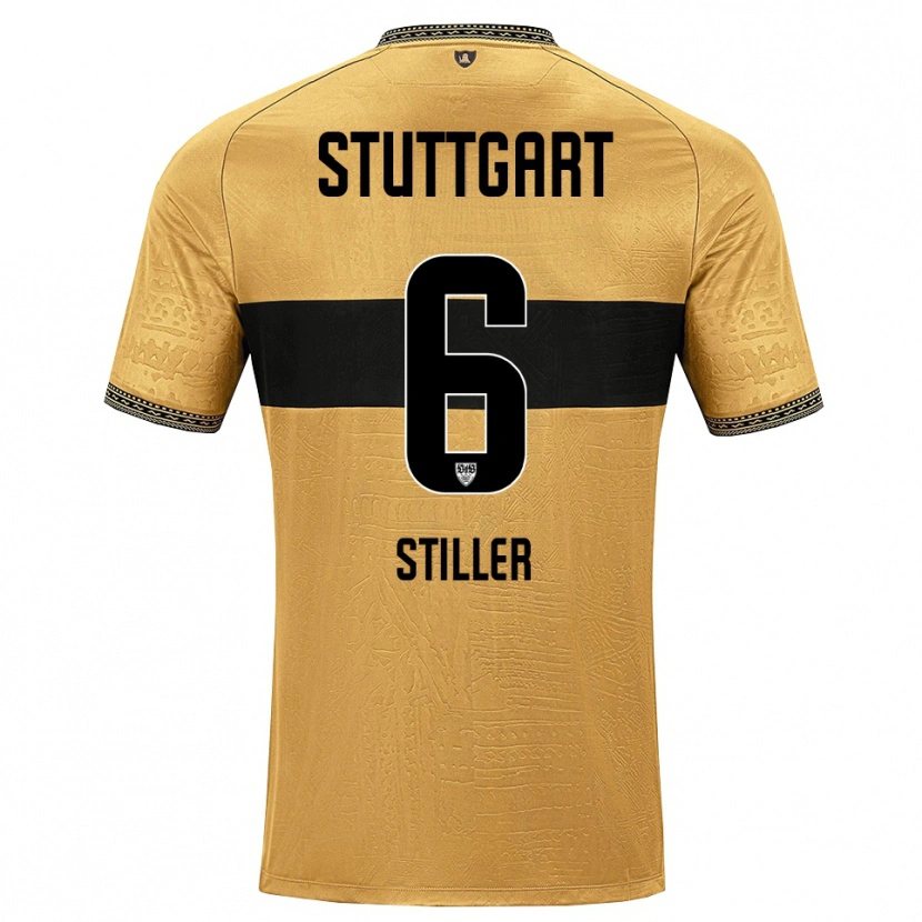 Danxen Mujer Camiseta Angelo Stiller #6 Blanco Negro Marrón 2ª Equipación 2026/27 La Camisa