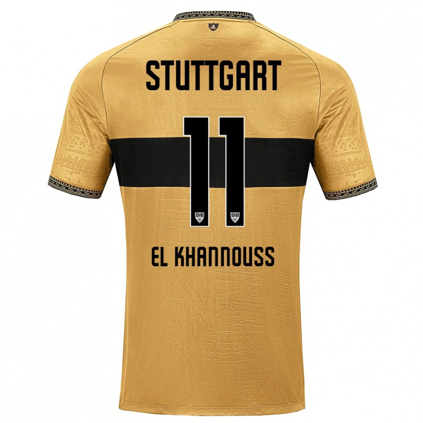 Danxen Mujer Camiseta Bilal El Khannouss #11 Blanco Negro Marrón 2ª Equipación 2026/27 La Camisa