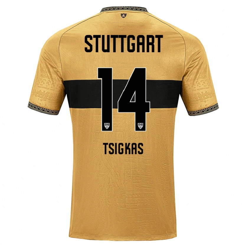 Danxen Mujer Camiseta Mattheos Tsigkas #14 Blanco Negro Marrón 2ª Equipación 2026/27 La Camisa