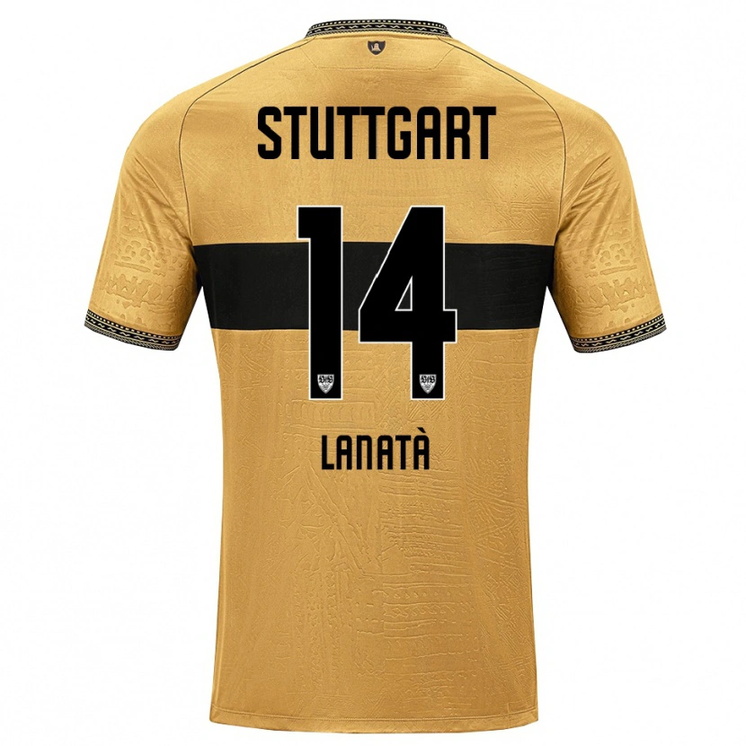 Danxen Mujer Camiseta Domenico Lanatà #14 Blanco Negro Marrón 2ª Equipación 2026/27 La Camisa