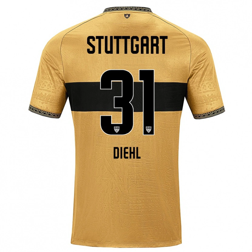 Danxen Mujer Camiseta Justin Diehl #31 Blanco Negro Marrón 2ª Equipación 2026/27 La Camisa