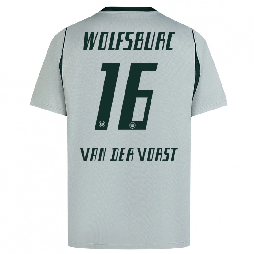 Danxen Mujer Camiseta Fynn Van Der Vorst #16 Verde Gris 2ª Equipación 2026/27 La Camisa