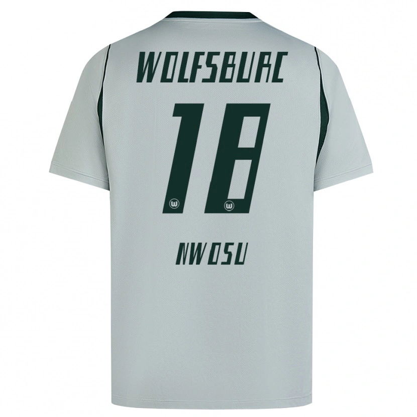 Danxen Mujer Camiseta Lewis Nwosu #18 Verde Gris 2ª Equipación 2026/27 La Camisa