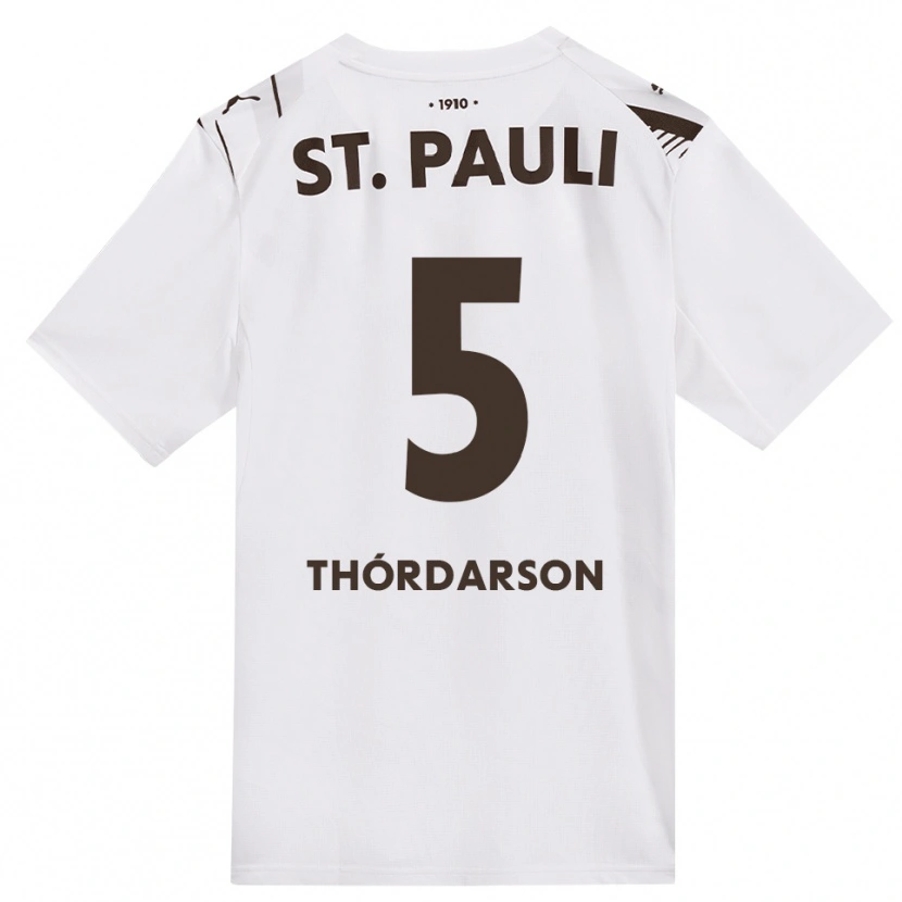 Danxen Mujer Camiseta Gísli Thórdarson #5 Café Blanco Rojo 2ª Equipación 2026/27 La Camisa