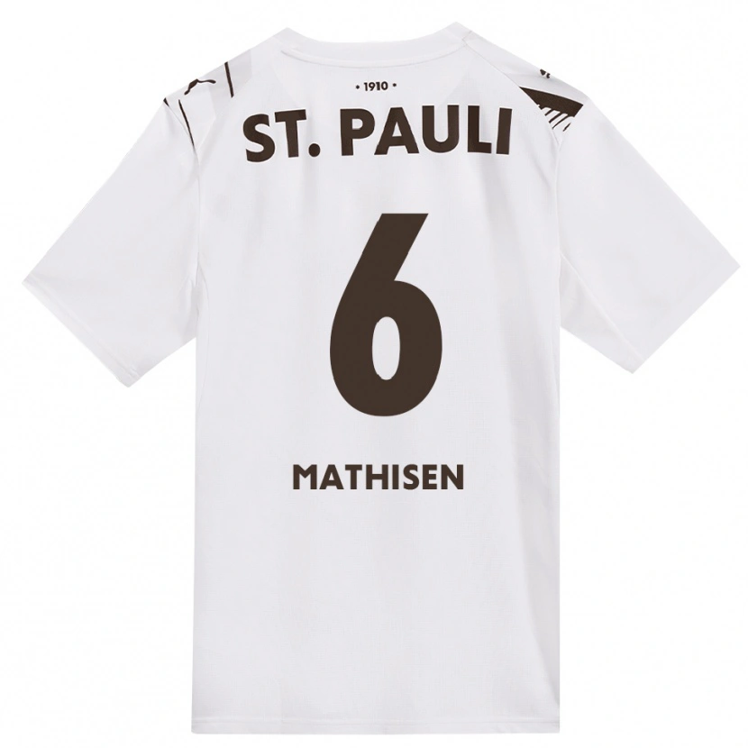 Danxen Mujer Camiseta Marcus Mathisen #6 Café Blanco Rojo 2ª Equipación 2026/27 La Camisa