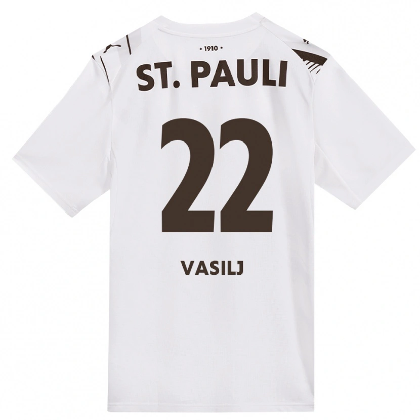 Danxen Mujer Camiseta Nikola Vasilj #22 Café Blanco Rojo 2ª Equipación 2026/27 La Camisa