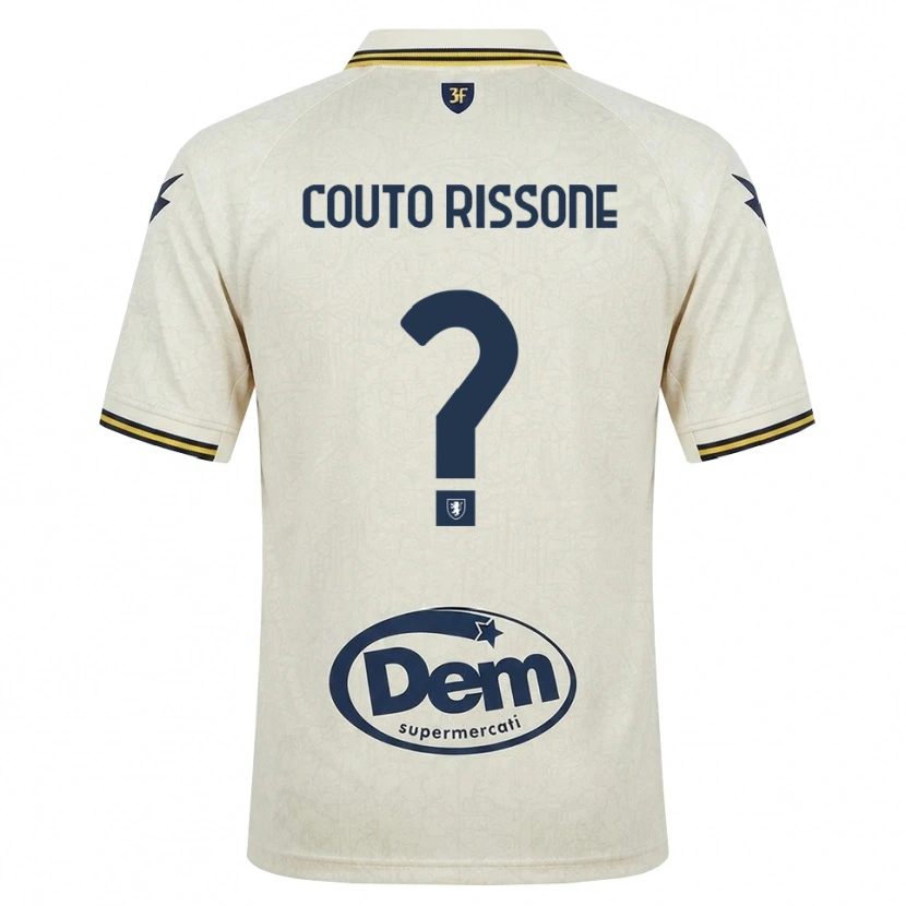 Danxen Mujer Camiseta Jacopo Couto Rissone #0 Oldlace Amarillo Negro 2ª Equipación 2026/27 La Camisa