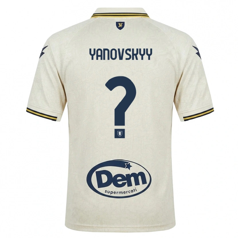 Danxen Mujer Camiseta Riccardo Yanovskyy #0 Oldlace Amarillo Negro 2ª Equipación 2026/27 La Camisa