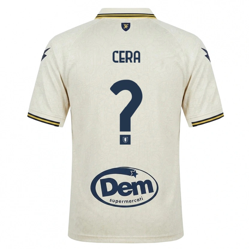 Danxen Mujer Camiseta Luigi Cera #0 Oldlace Amarillo Negro 2ª Equipación 2026/27 La Camisa