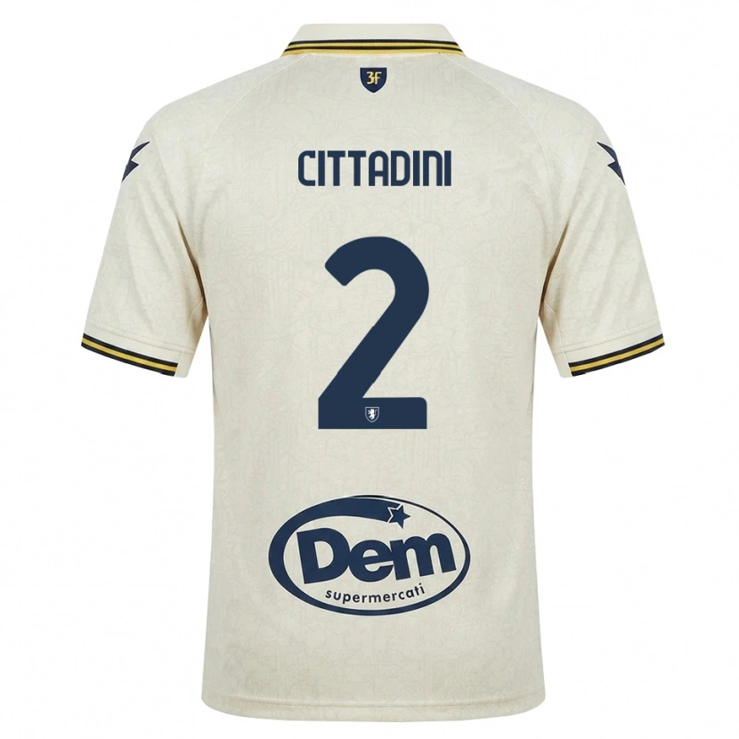 Danxen Mujer Camiseta Giorgio Cittadini #2 Oldlace Amarillo Negro 2ª Equipación 2026/27 La Camisa
