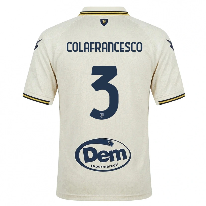 Danxen Mujer Camiseta Filippo Colafrancesco #3 Oldlace Amarillo Negro 2ª Equipación 2026/27 La Camisa