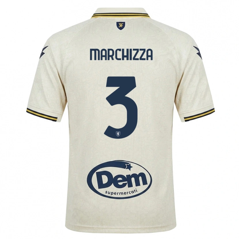 Danxen Mujer Camiseta Riccardo Marchizza #3 Oldlace Amarillo Negro 2ª Equipación 2026/27 La Camisa