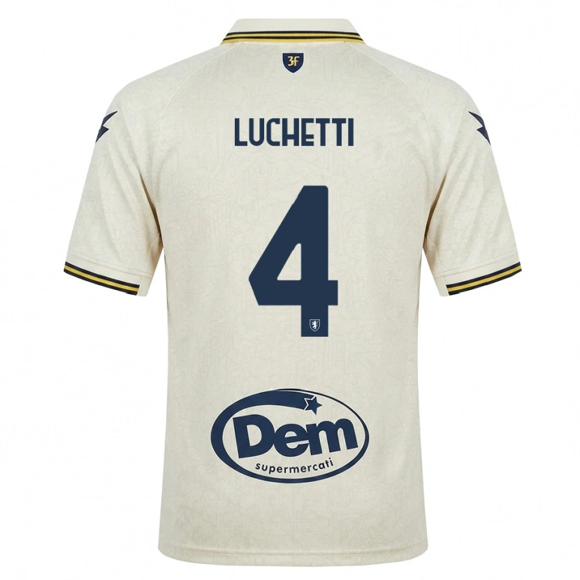 Danxen Mujer Camiseta Alessandro Luchetti #4 Oldlace Amarillo Negro 2ª Equipación 2026/27 La Camisa