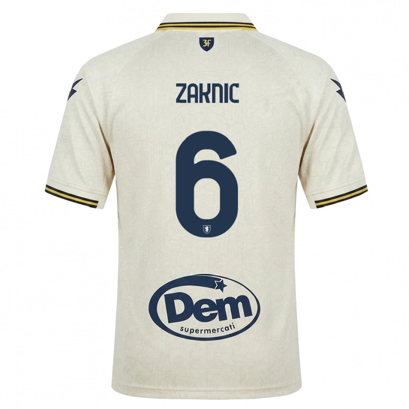 Danxen Mujer Camiseta Lazar Zaknic #6 Oldlace Amarillo Negro 2ª Equipación 2026/27 La Camisa