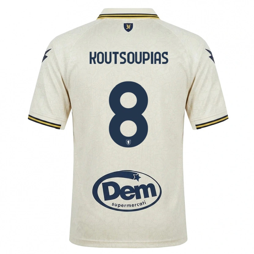 Danxen Mujer Camiseta Ilias Koutsoupias #8 Oldlace Amarillo Negro 2ª Equipación 2026/27 La Camisa